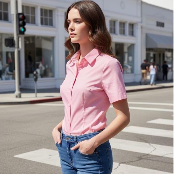 Camisa Branca de Manga Curta para Mulheres, Top Interna de Terno para Trabalho de Escritório, Novidade de Primavera/Verã