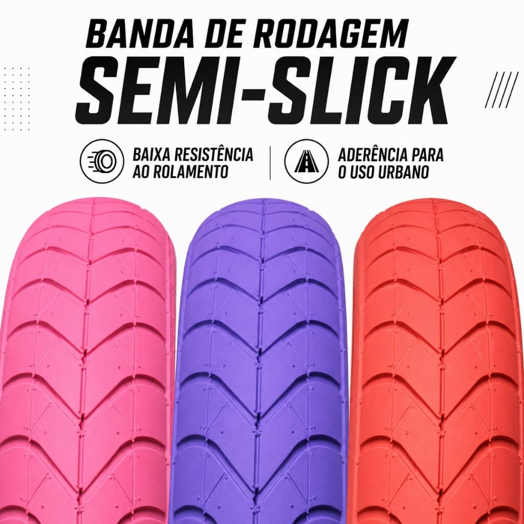 Pneu Arisun 29x2.10 H-5207 Semi Slick Urbano Aro 29 Bike Rosa Vermelho Violeta