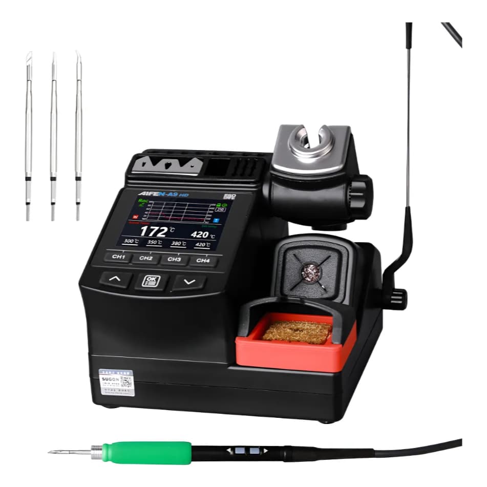 Estacao De Ferro De Solda A9 Hd Aifen Bivolt Com 3 Pontas