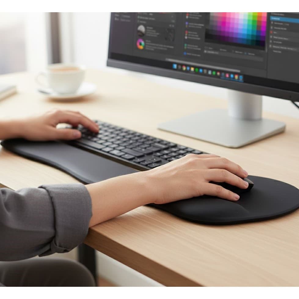Kit Mouse Pad E Apoio De Teclado Ergonômicos 5 Unidades
