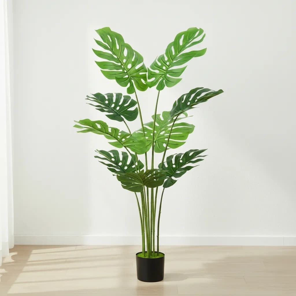 Planta Artificial Costela De Adão Toque Real Com 1.20m, Planta Artificial Para Decoração.