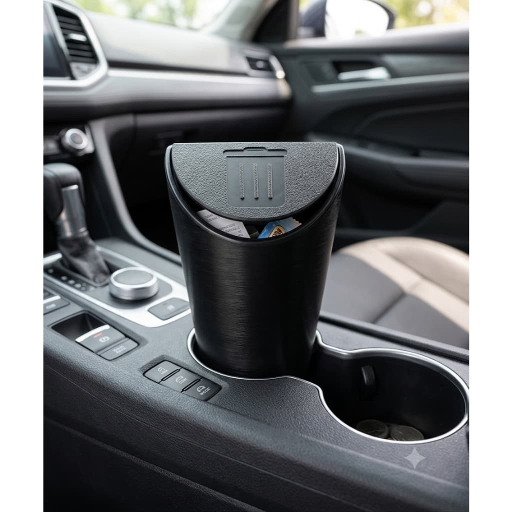 Lixeira para Carro Porta-Copos Universal | Mini Lixeira Automotiva Compacta
