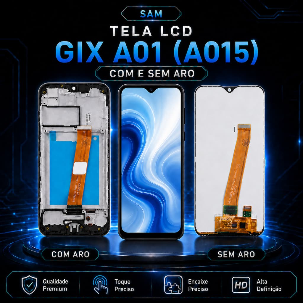 Tela Frontal LCD Touch para Samsung A01 A015 com e sem Aro Encaixe Perfeito Alta Definição