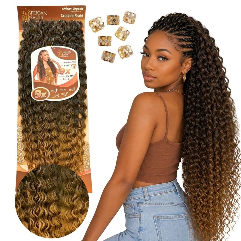 Cabelo Cacheado Crochet Plus Organico African Beauty Tranças 80cm