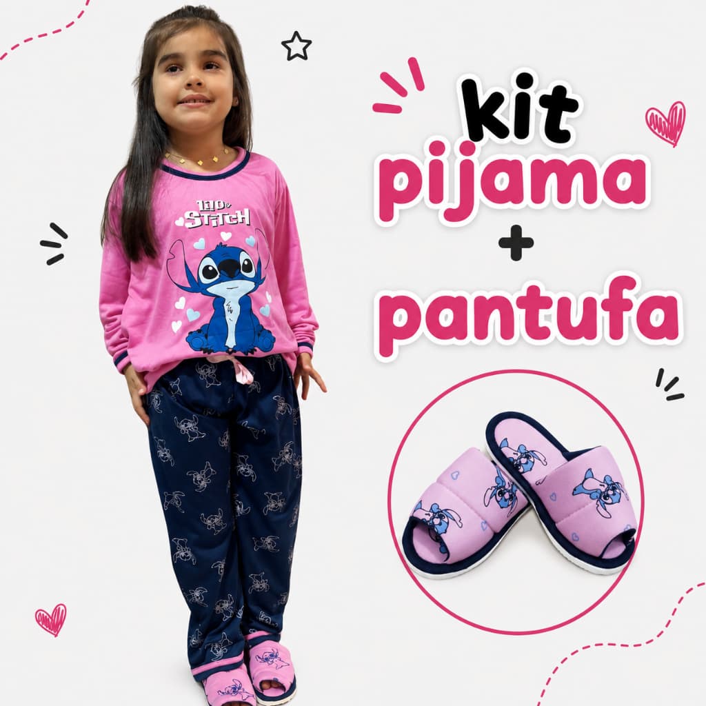 Pijama Longo Infantil Stitch