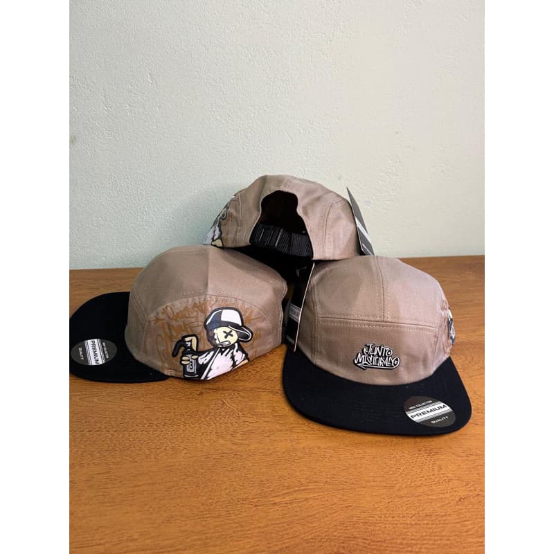 Boné Five Panel Premium Streetwear Grafite Aba Reta Ajustável Unissex bone casual boné hip hop Boné masculino boné skate