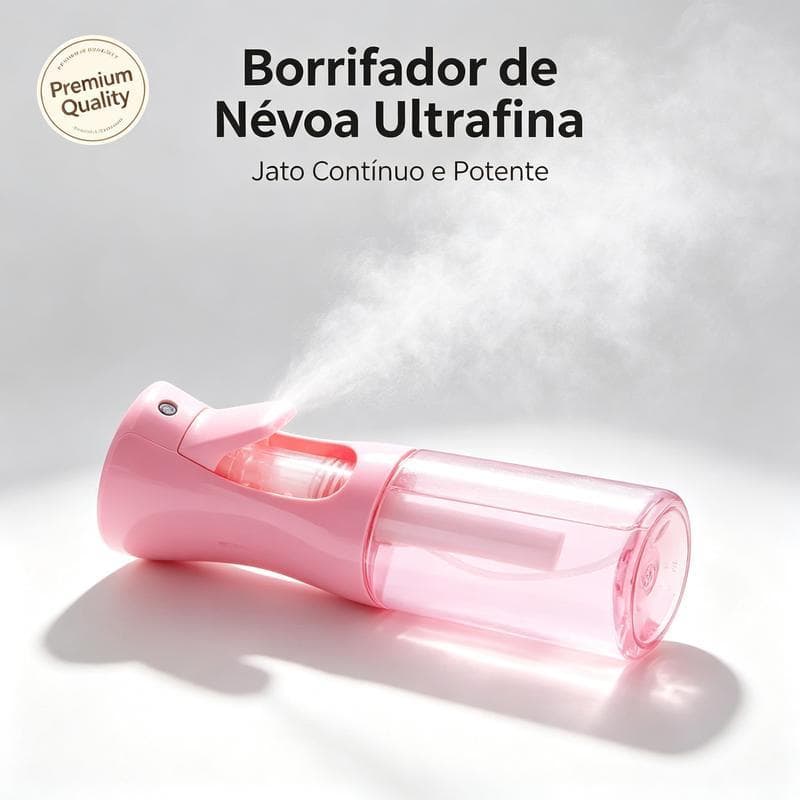 Borrifador Pulverizador Névoa Ultrafina Spray Contínuo Profissional Salão Cabelo E Barbearia Premium Rosa