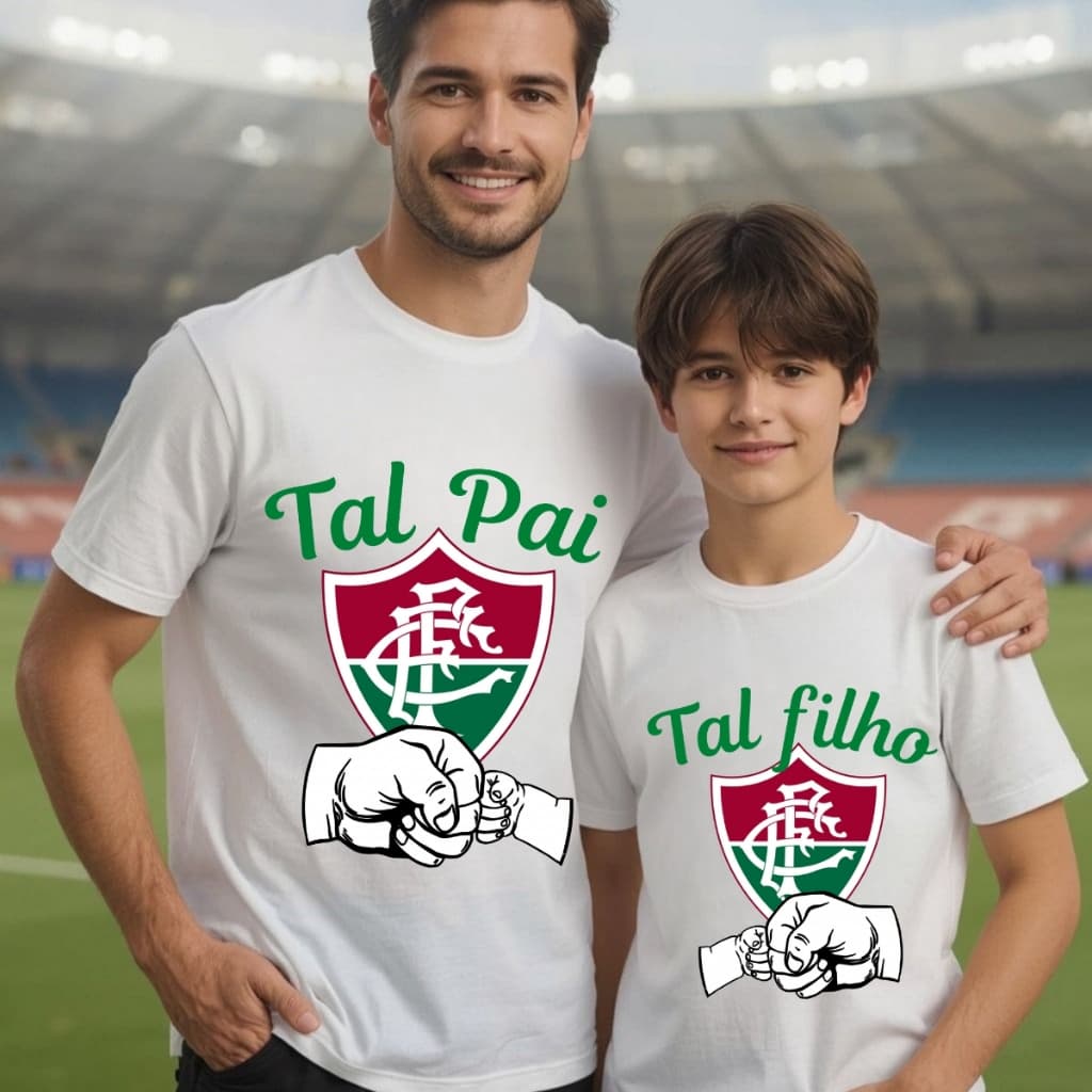 Camiseta T-shirt Tal Pai Tal Filho Fluminense \ Camisa Dia Dos Pais Tricolor Carioca
