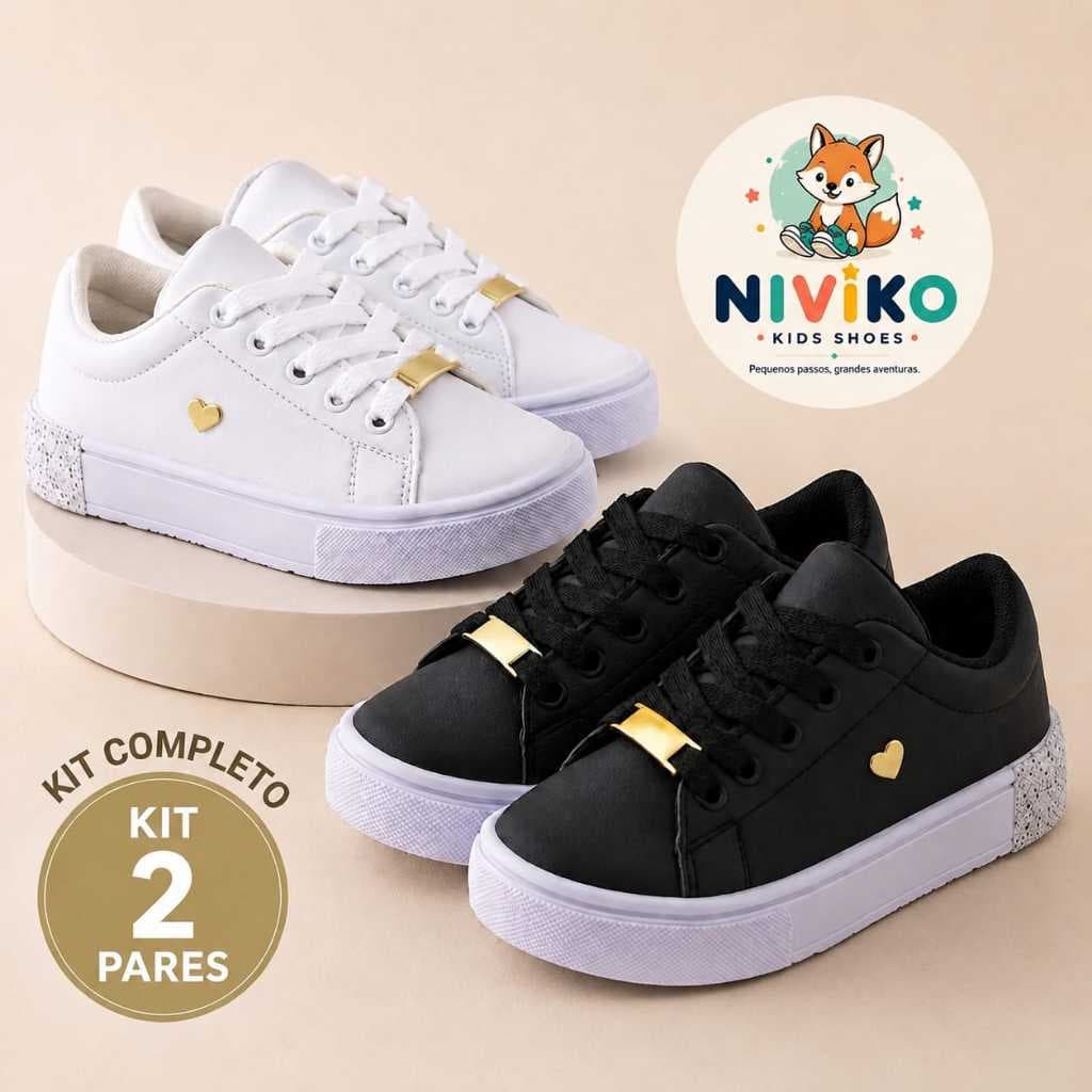 Kit 2 Pares linha Premium Tênis Infantil Feminino