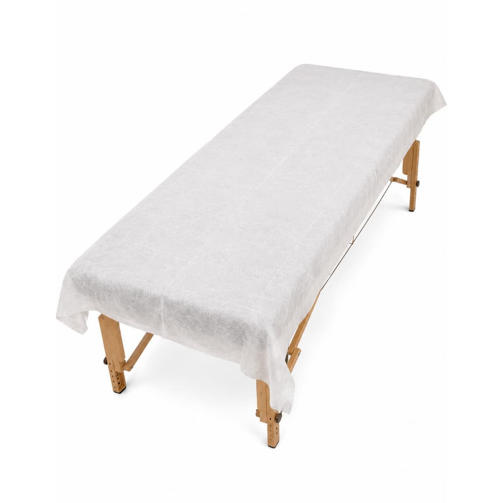 100 Lençol Descartavel para Maca Sem Elastico 2,00x0,90 em Tnt Gr. 15 Branco Hospital Clinica
