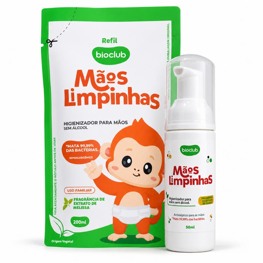 Kit Higienizador Mãos Limpinha Frasco 50ml + Refil 200ml