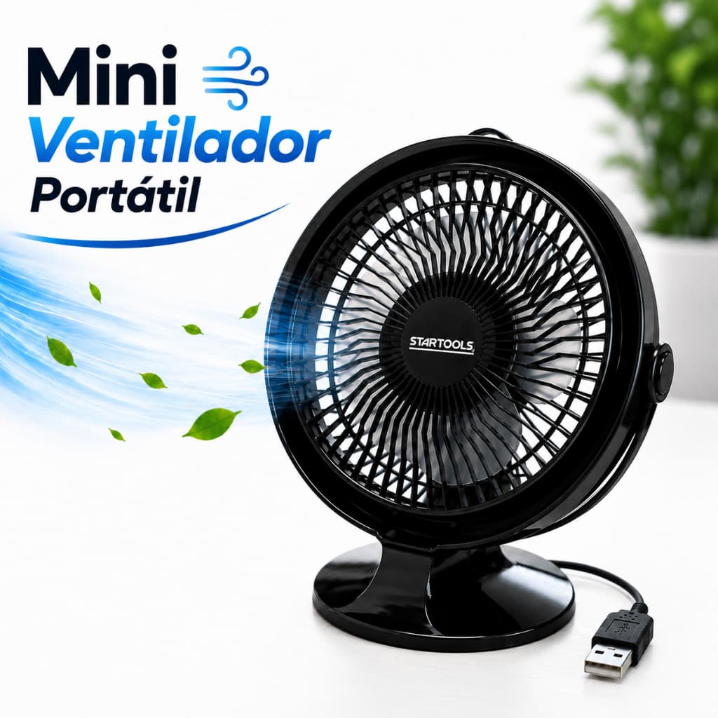 Ventilador de Mesa USB Portátil Silencioso Compacto Mini Ventilador para Escritório Quarto