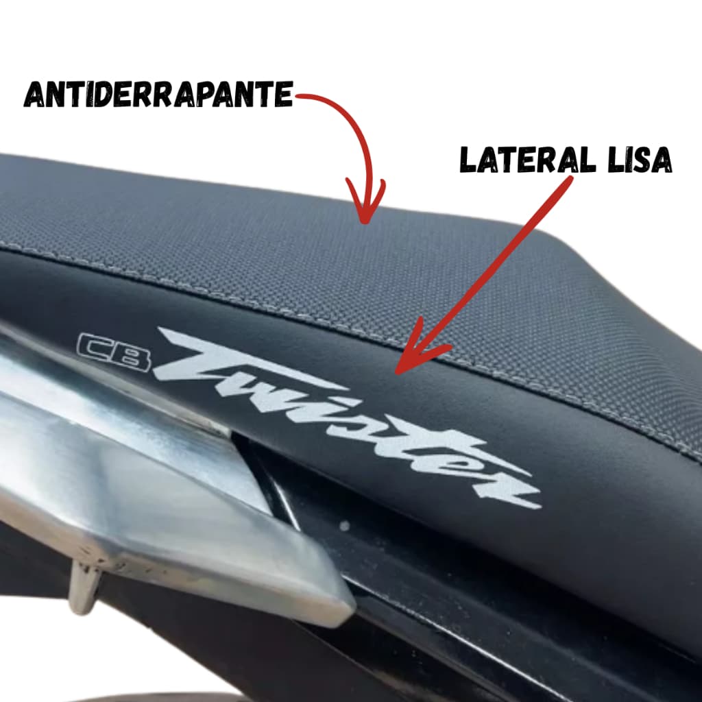 Capa Banco Moto CBX 250 Twister Antiderrapante Com Logo Branco