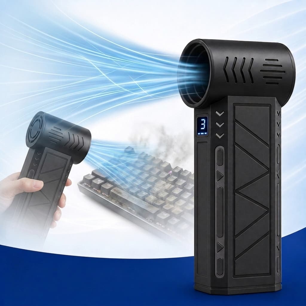 Mini Soprador Turbo Jet Fan Portátil Recarregável com 3 Velocidades