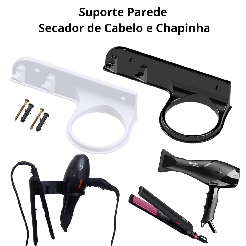 Suporte Parede Secador de Cabelo / Chapinha SC005