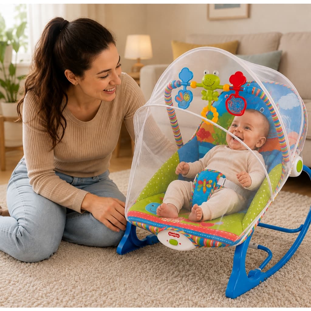 Cadeira de Descanso Musical Balanço Rocker Bambinelli 18kgs
