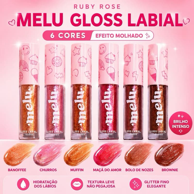 Lip Gloss Melu By Ruby Rose - Com Brilho