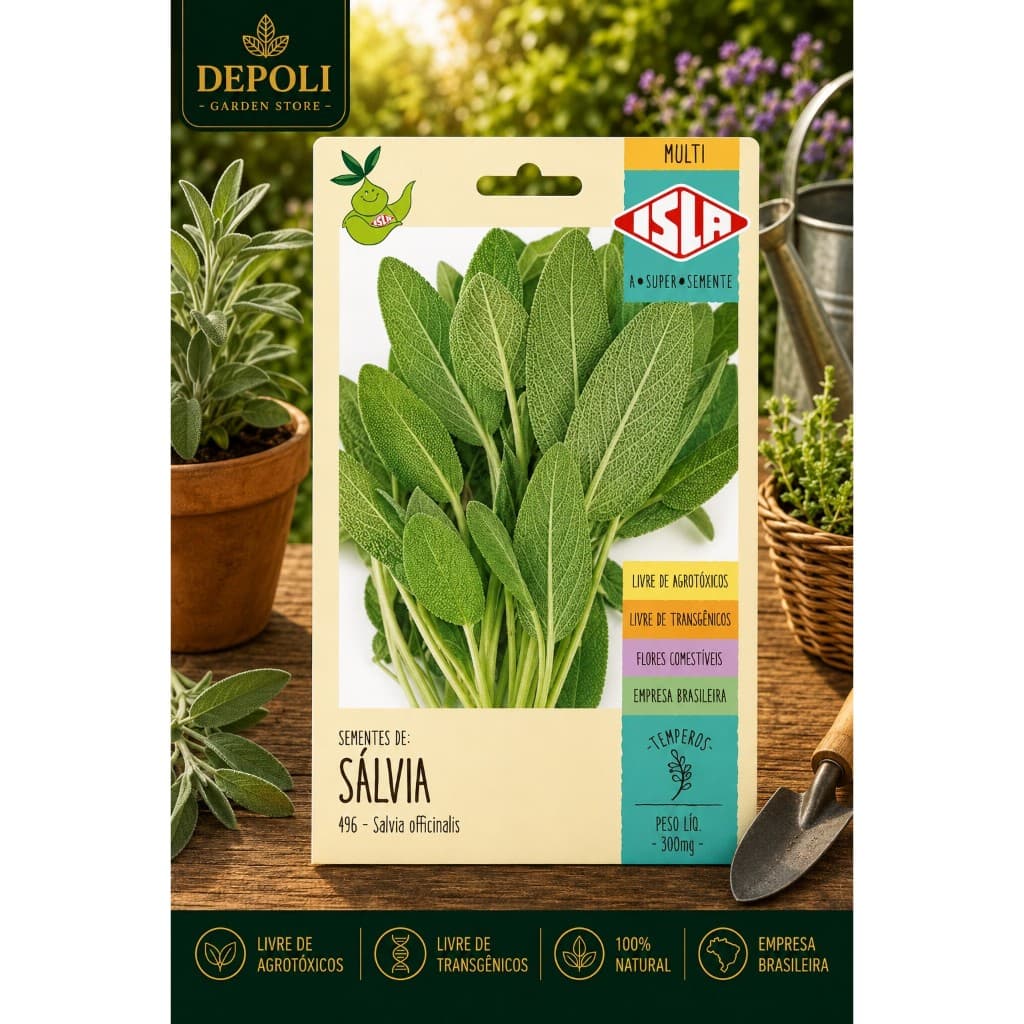 Unidade de Envelope de Sementes Salvia Isla Minha Horta Multi