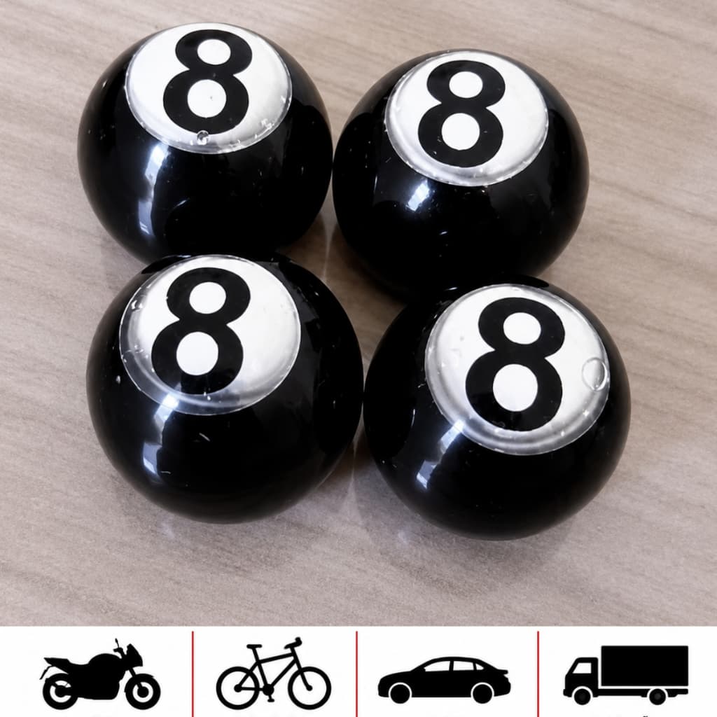 tampa de válvula de pneu modelo Bola 8 Pino valvula Bola oito  Carro Moto Bicicleta Bike Mobilete