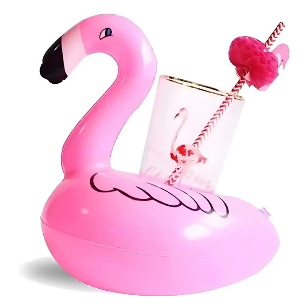 Boia Porta Copos Latas Inflável Piscina Modelos Cor Rosa-chiclete