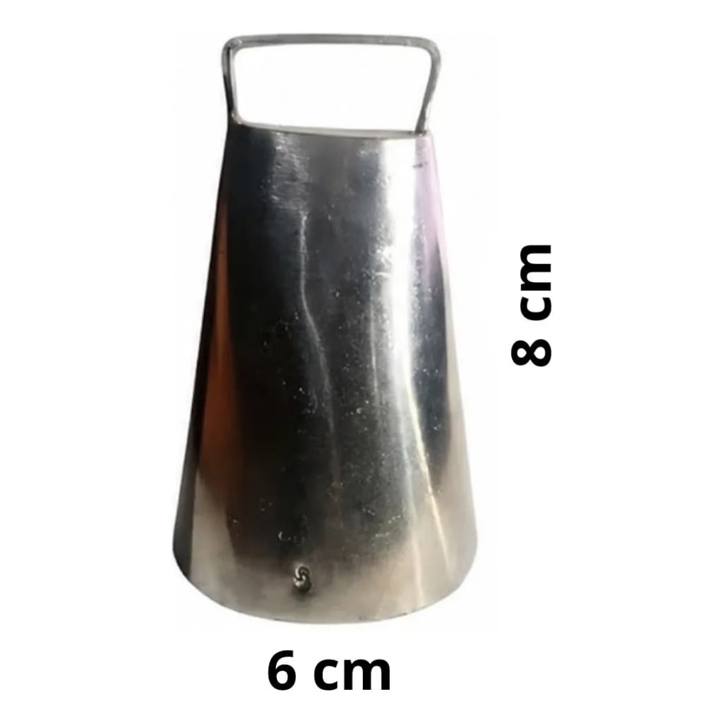 Kit Com 10 Chocalhos Para Bezerros E Bovinos Em Inox 8cm N°3