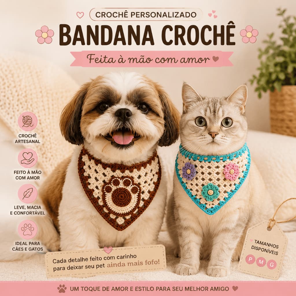 Roupinha para cachorro gato crochê fêmea e macho