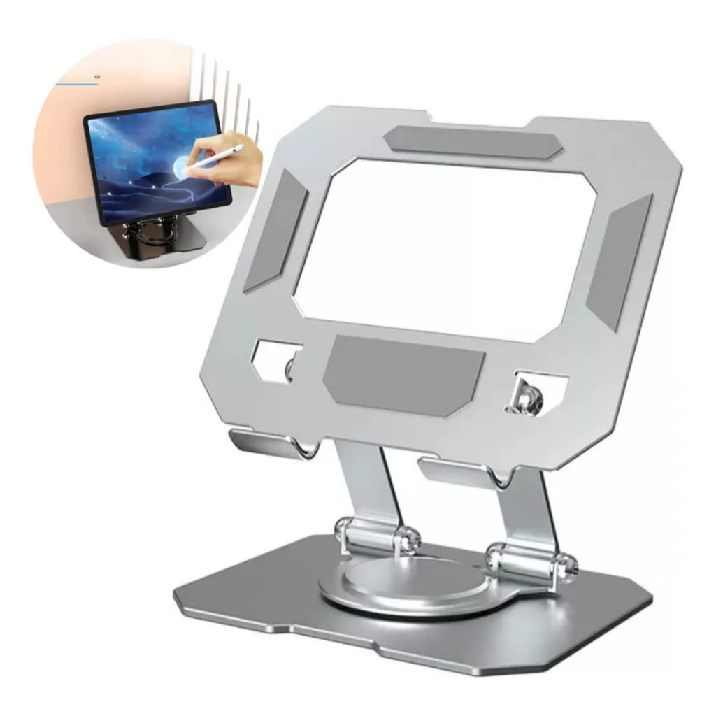 Suporte de Mesa para Tablet e Celular em Alumínio Ajustável Dobrável Antiderrapante Universal Estudo
