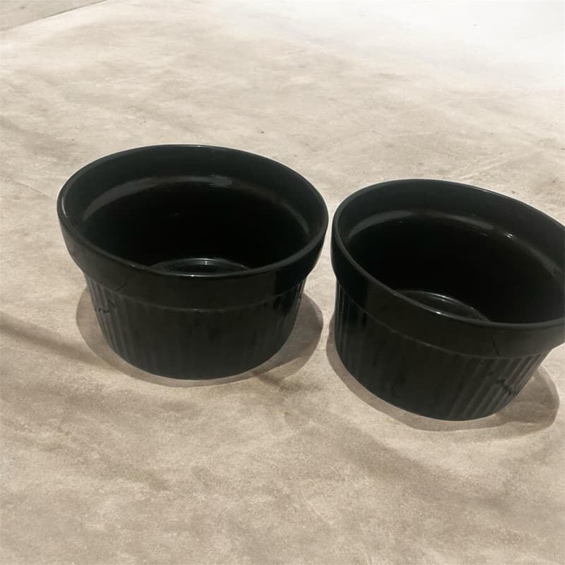 Kit 2 Cumbuca Tigela Ramequim Cor Preto Grande 1 Litro Para Acompanhamentos Mesa Posta Decoração Caldos Sopas Sobremesa