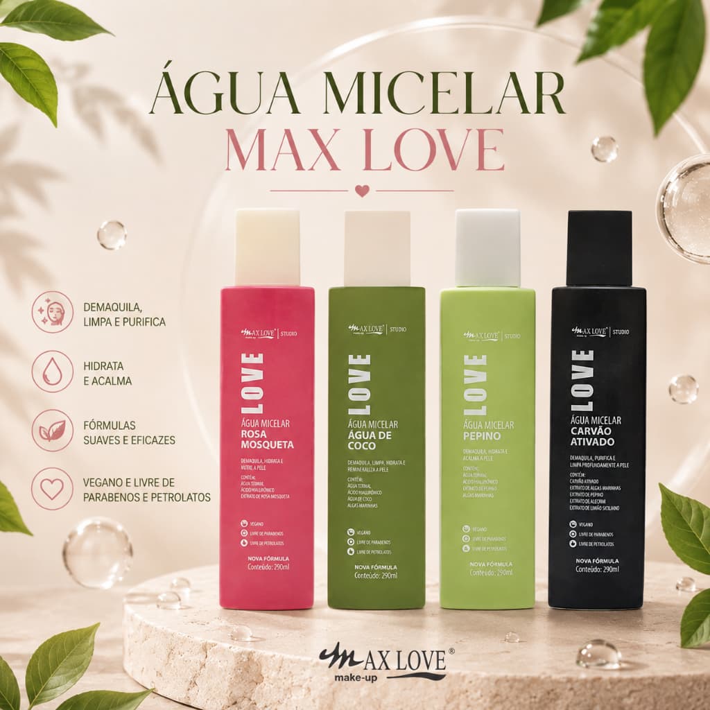 Água Micelar Max Love 290 Ml Lançamento Novidade