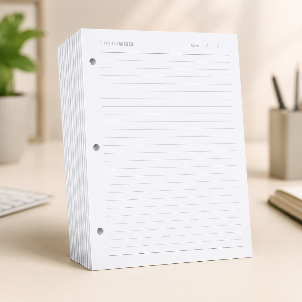 200 Folhas Refil De Caderno Argolado Pequeno Com Pauta