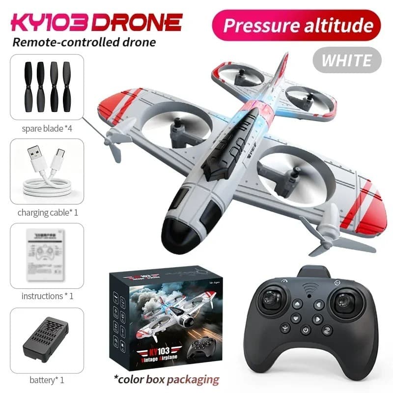 Avião de Controle Remoto KF103 Max Planador RC 2.4GHz com Luzes e Acrobacias