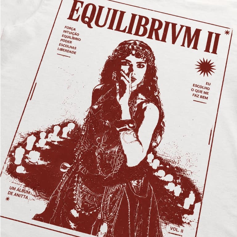 Camiseta Oversized Anitta, Equilibrium. Camisa EQUILIBRIMV  Camisa Para Fãs Tendencia