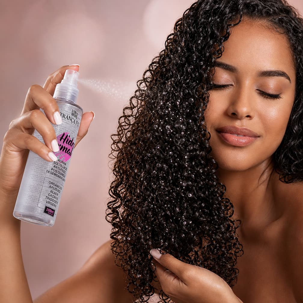 Spray Hidra Termal Desembaraçante Anti-Frizz Para Cabelos e Cabelos Orgânicos