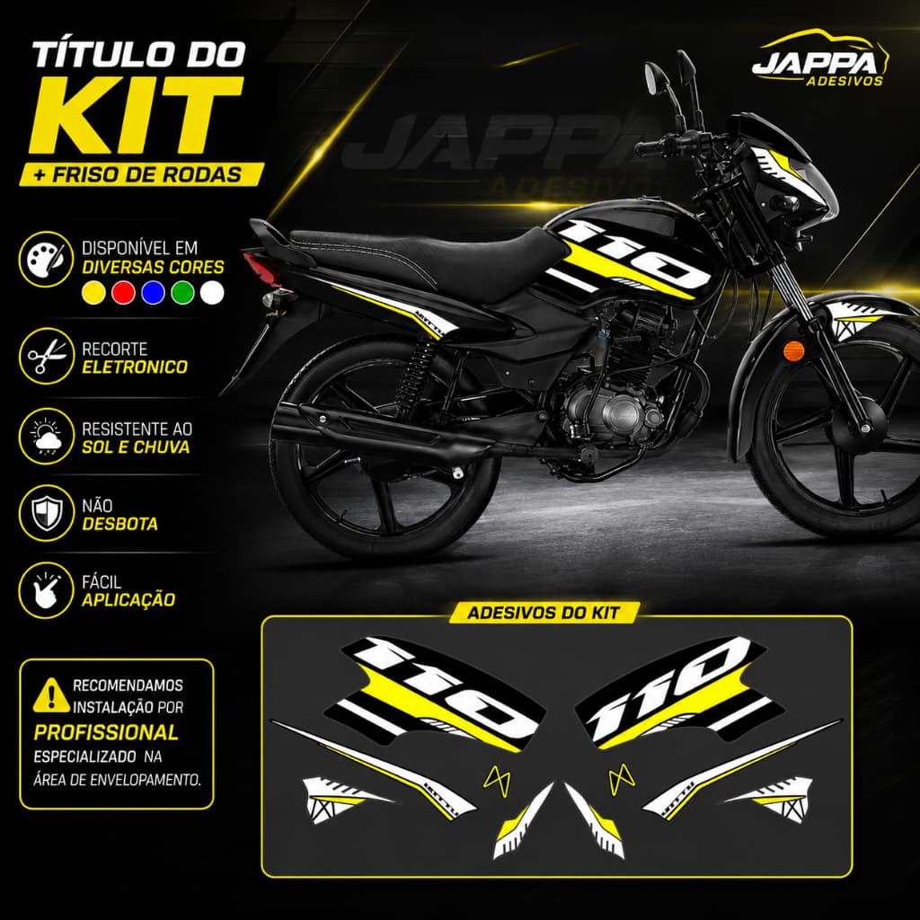 Kit Adesivo TVS Mottu 110 Holográfico/camaleão Mod1