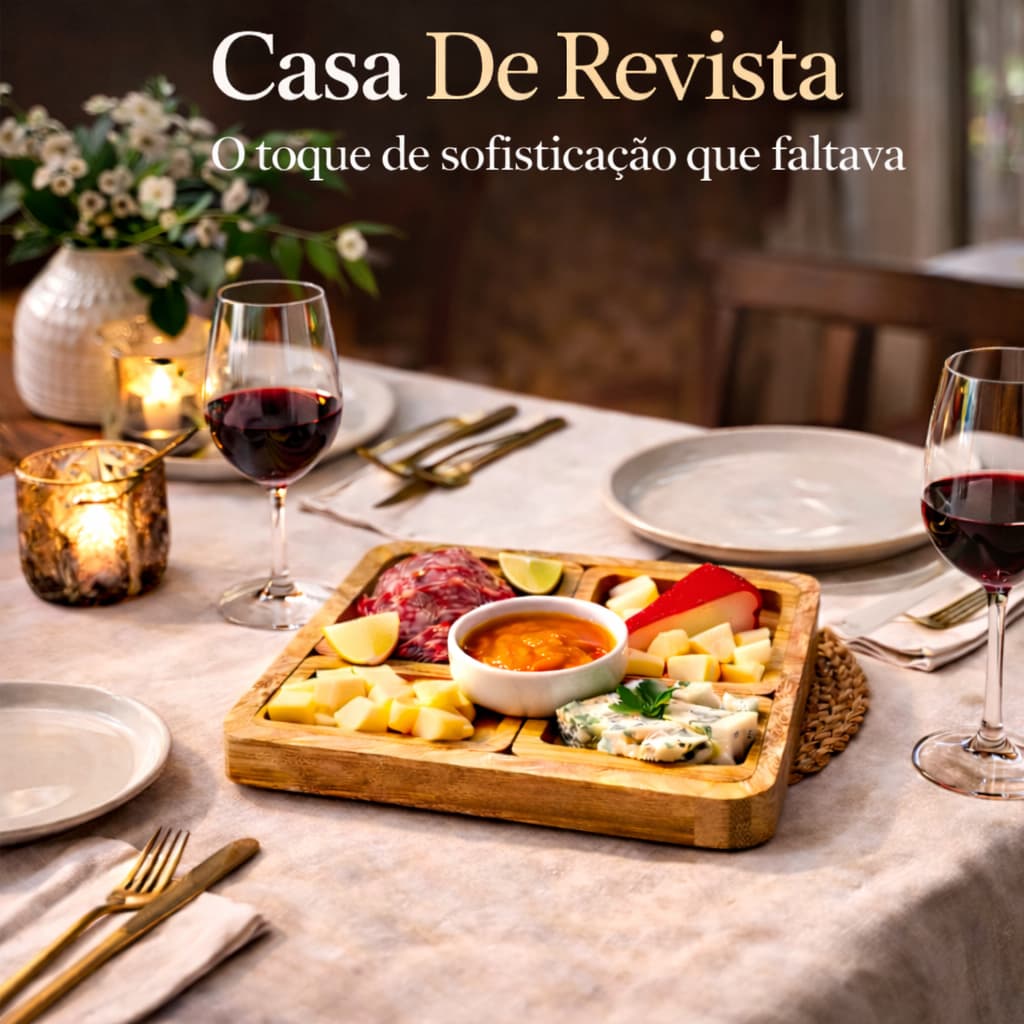 Petisqueira Madeira Kit 4 Tábuas Quadradas Petiscos Frios Queijos Aperitivos Bandeja conjunto