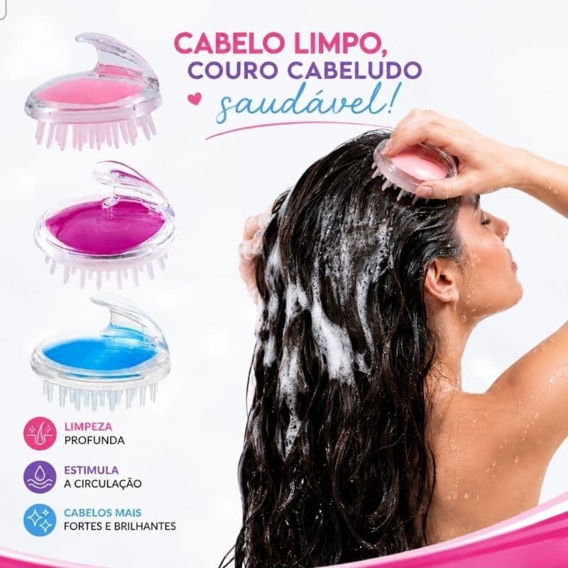 Mini Escova De Silicone Lavagens Couro Cabeludo Escova Massageadora Capilar  Anti Queda