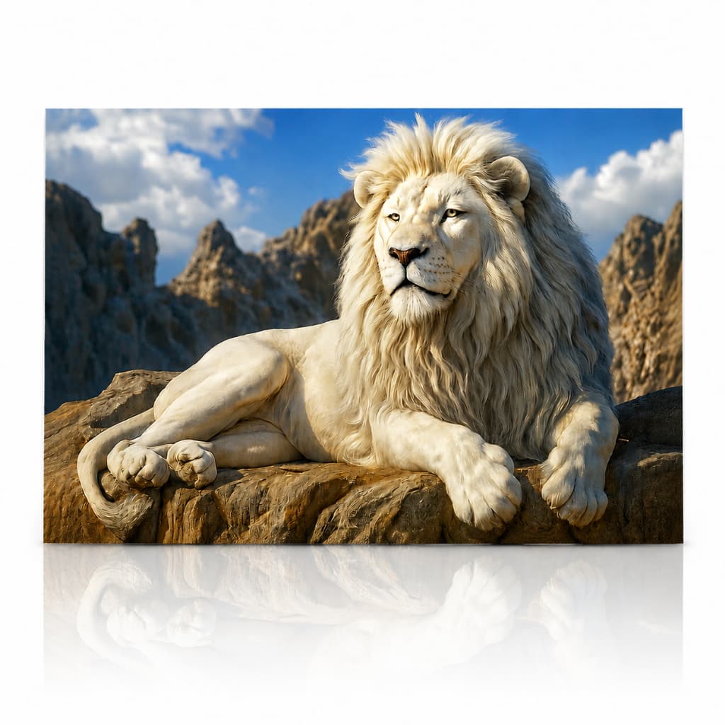 Quadro Decorativo Animal Leão Albino Felino Selvagem