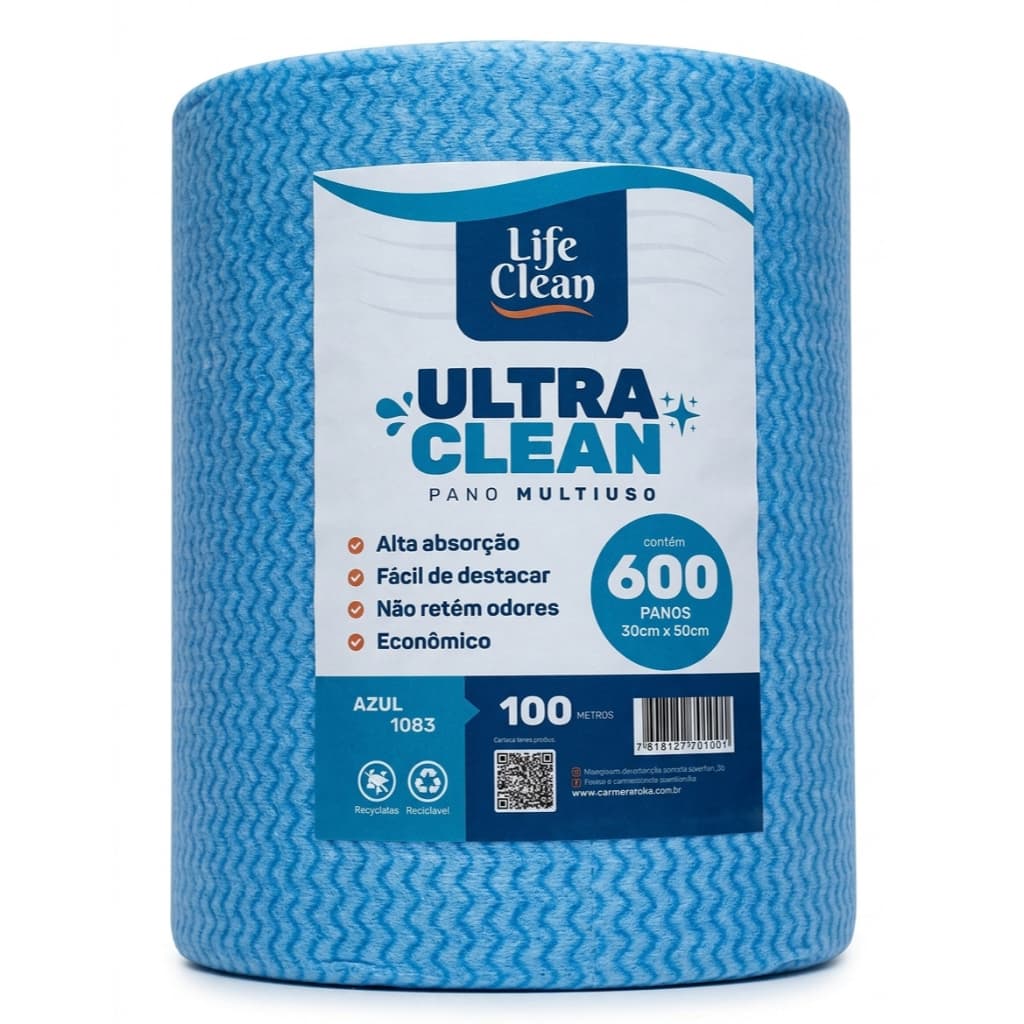 Rolo Pano Tipo Perfex Multiuso 600 panos Alta Absorção Limpeza Panos Grande Eficiente Profissional