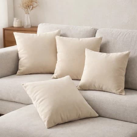 Kit 4 Capas de Almofada Luxo Suede Premium Tamanho 45x45 Com Zíper Invisível Ótimo Acabamento