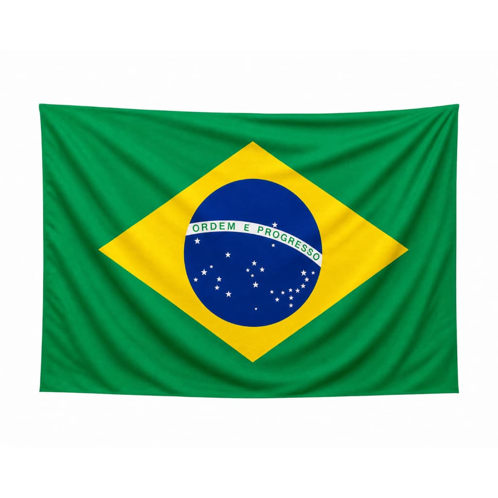 Bandeira do Brasil Microfibra 1,40x100 Corte a laser Alta qualidade Leve e Resistente