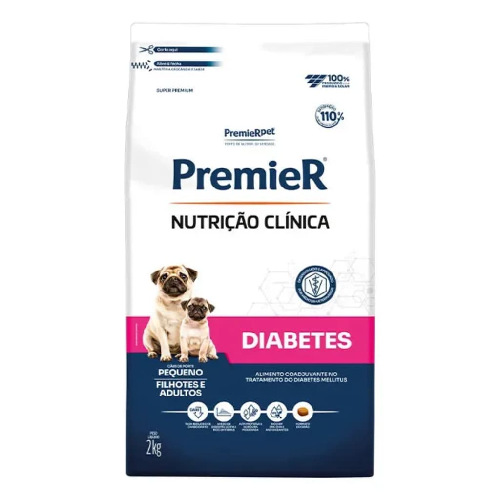 Ração Premier Clínica Diabetes Cães Pequeno Porte 2kg
