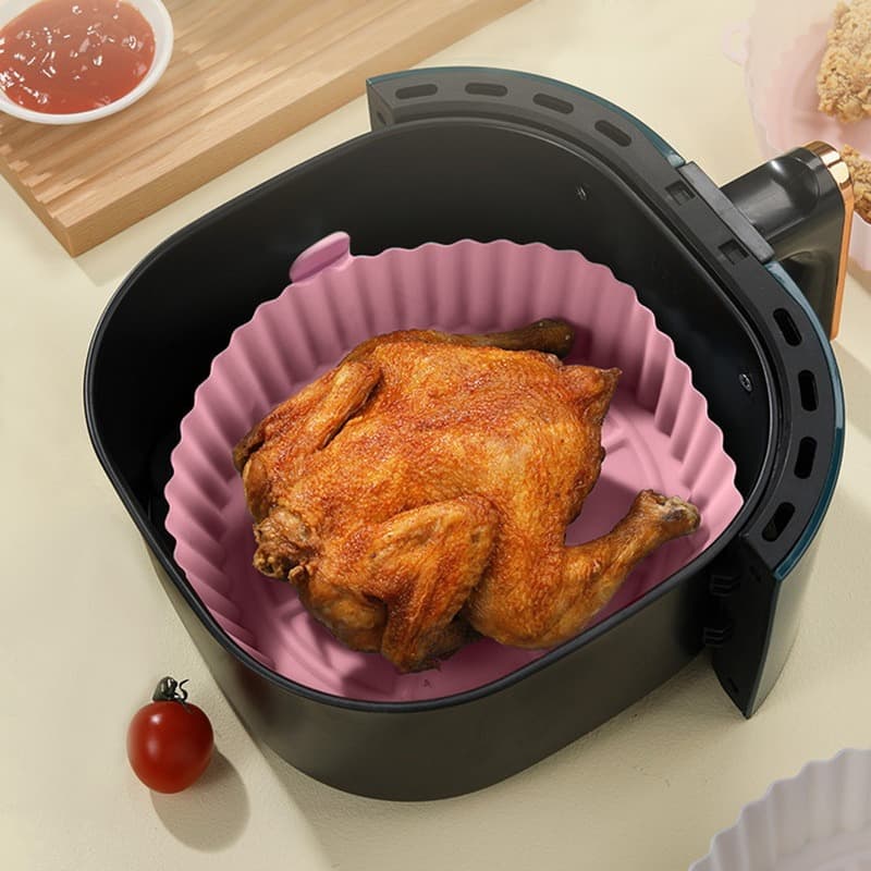 Forma Assadeira Para Fritadeira Air Fryer Em Silicone Flexível Lavável