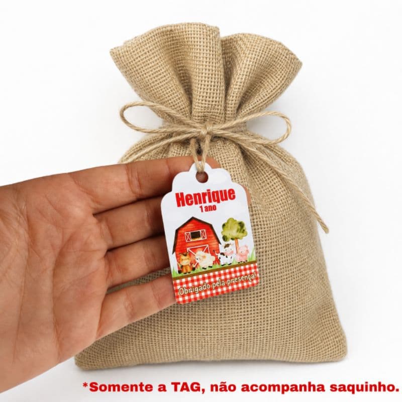 Tag de pendurar Lembrancinha Personalizados Festa Fazendinha aquarela rosa Menina Xadrez vaca vaquinha vermelha azul