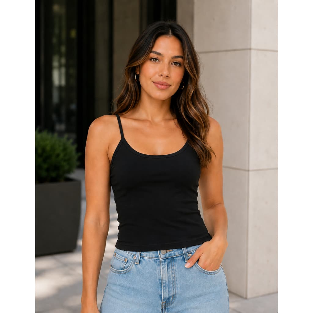 Blusa feminina regata alça fina básica confortável estilosa premium
