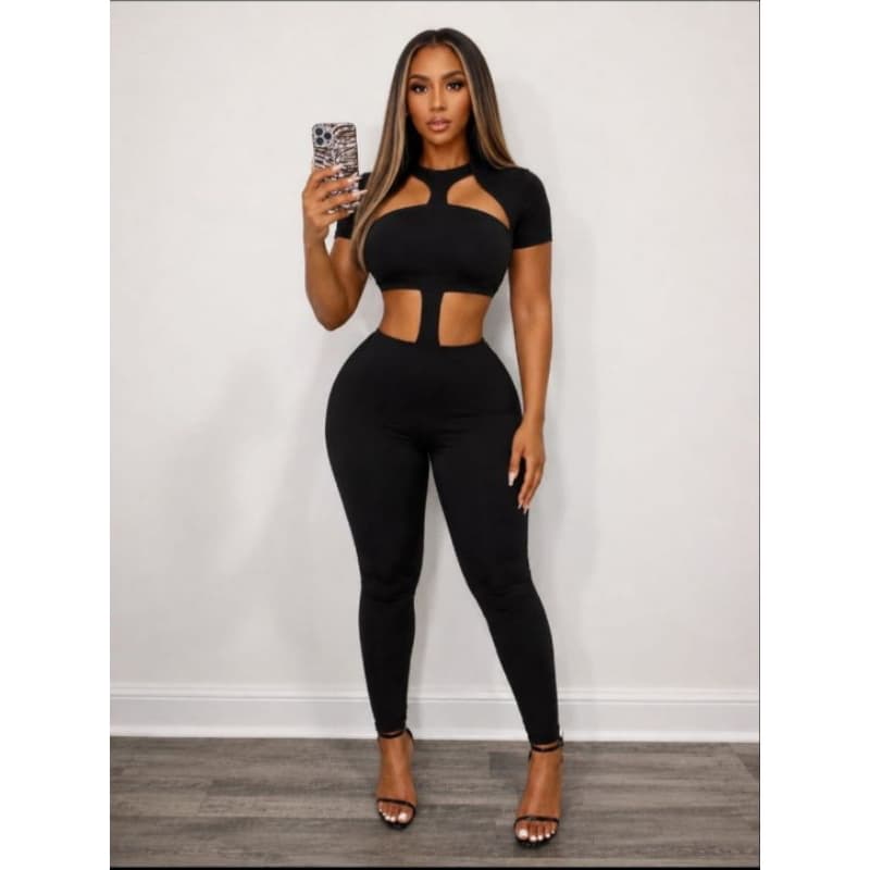 Macacão Feminino Slim Anarruga com Bojo Recortes na Cintura Moda Feminina