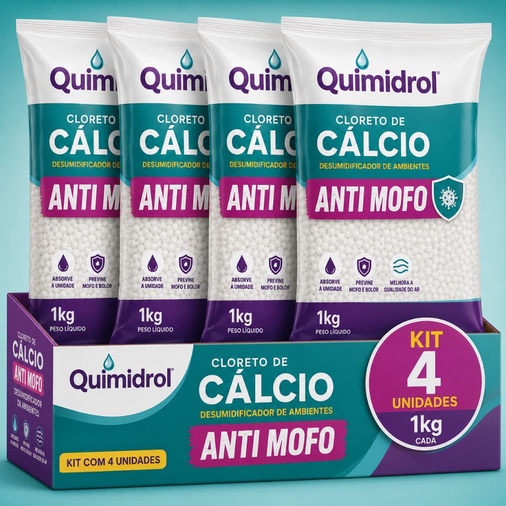 Kit 4kg Anti Mofo Bolinhas Desumidificador de Ar Tira Mofo Armario Guarda Roupa