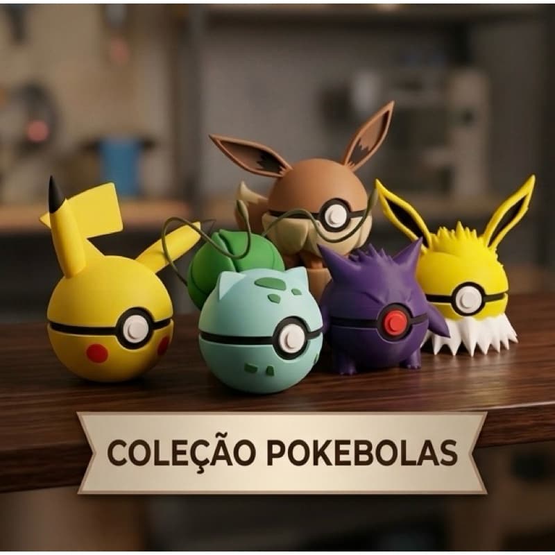 Pokebola 3D colecionáveis - Pokémon Pokeball colecionável decorativo | Presente Geek anime