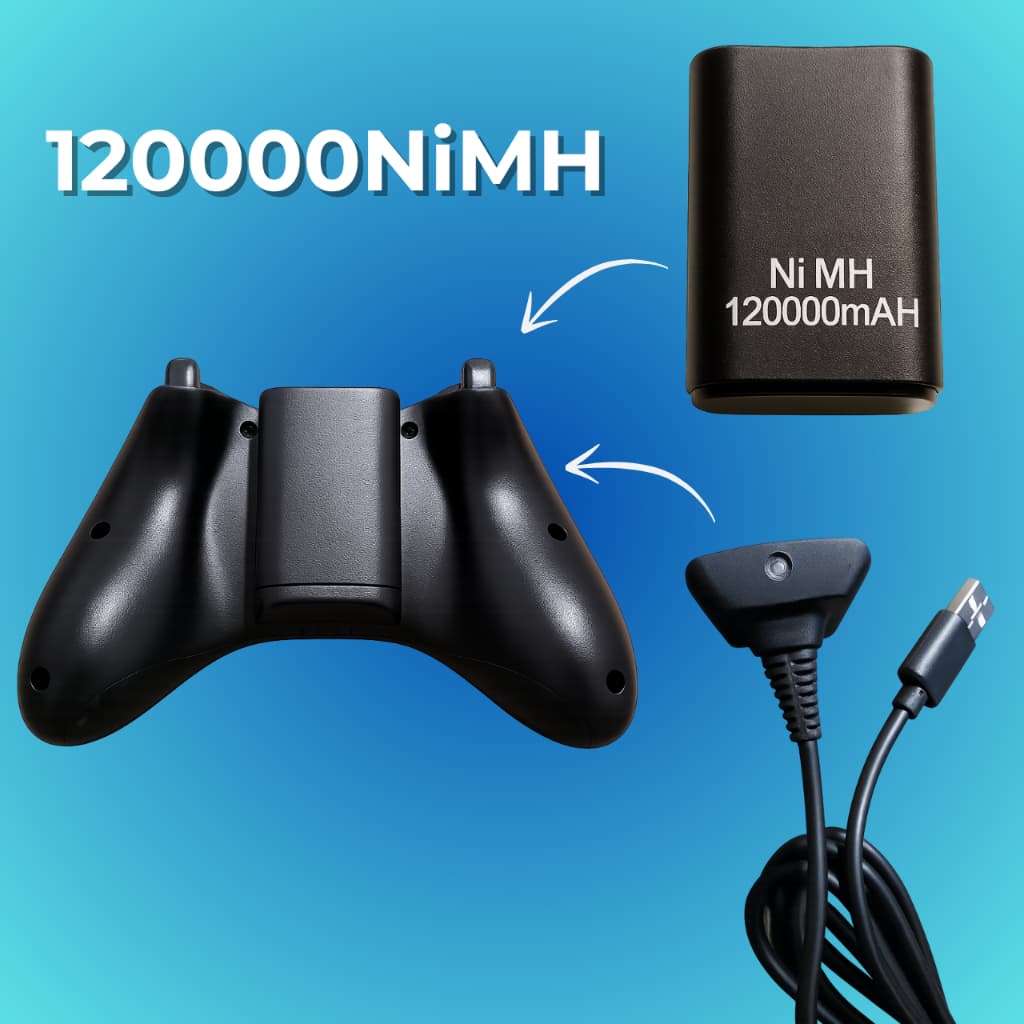 Bateria P/Xbox 360 Controle Bateria para controle 120000NiMH 35 horas de duração Powerbank