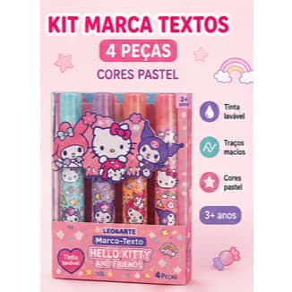 Marca Texto Hello Kitty e Amigos 4 Cores LeoArte Leo&Leo Leonora - 10148