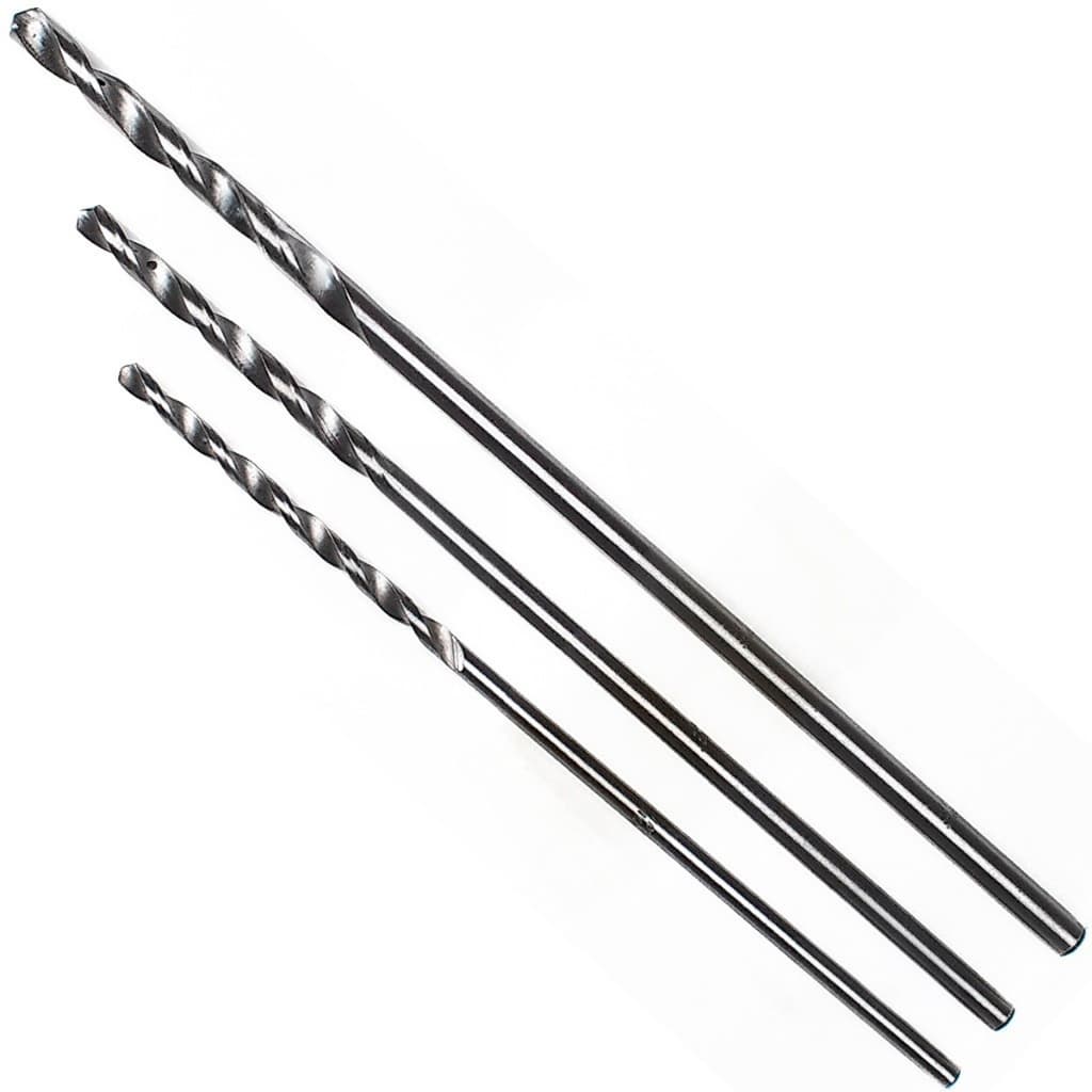 Kit jogo 3 Brocas Madeira Longa Mourão Madeira Fibrocimento  1/4'' 5/16'' 3/8''  250mm 280mm 320mm